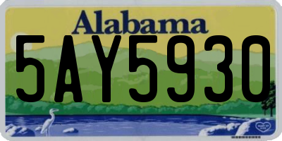 AL license plate 5AY5930