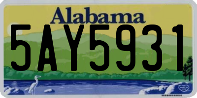 AL license plate 5AY5931
