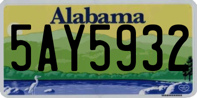 AL license plate 5AY5932