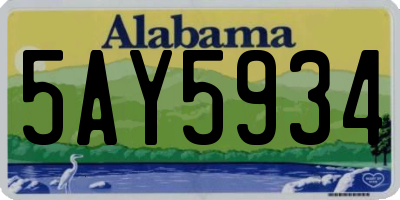 AL license plate 5AY5934