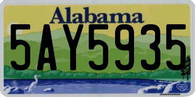 AL license plate 5AY5935