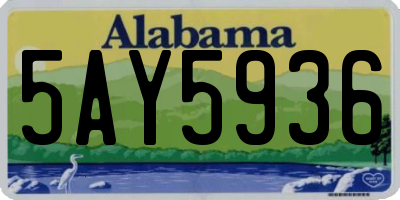 AL license plate 5AY5936