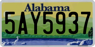 AL license plate 5AY5937