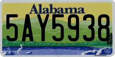 AL license plate 5AY5938