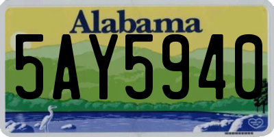 AL license plate 5AY5940