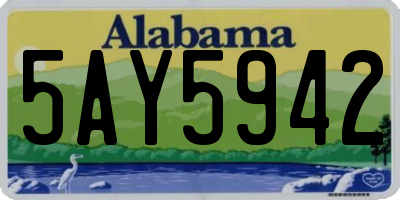 AL license plate 5AY5942