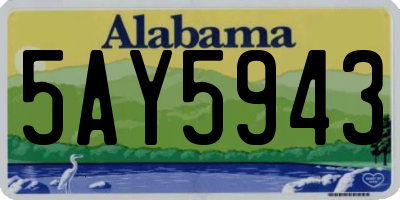 AL license plate 5AY5943
