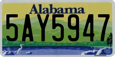 AL license plate 5AY5947