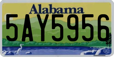 AL license plate 5AY5956