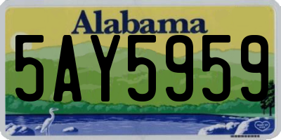 AL license plate 5AY5959