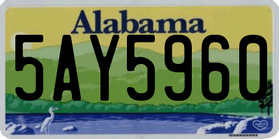 AL license plate 5AY5960
