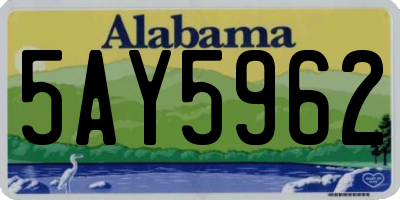 AL license plate 5AY5962