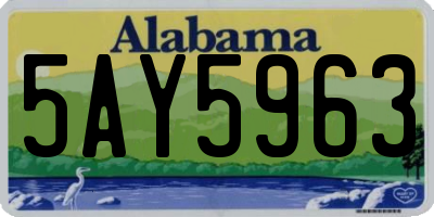 AL license plate 5AY5963