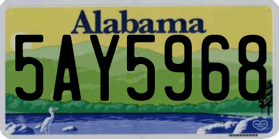 AL license plate 5AY5968