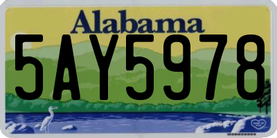 AL license plate 5AY5978