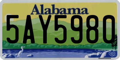 AL license plate 5AY5980