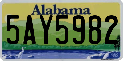 AL license plate 5AY5982