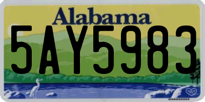 AL license plate 5AY5983