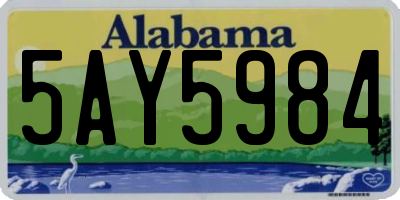 AL license plate 5AY5984