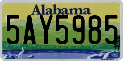AL license plate 5AY5985