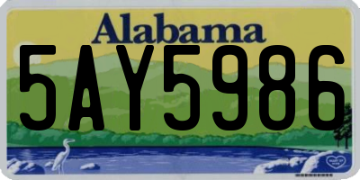 AL license plate 5AY5986