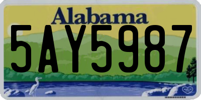 AL license plate 5AY5987