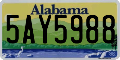 AL license plate 5AY5988