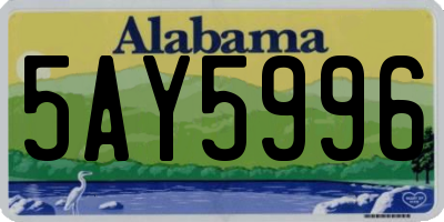 AL license plate 5AY5996