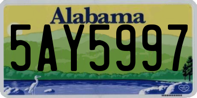 AL license plate 5AY5997