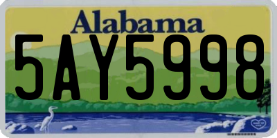 AL license plate 5AY5998