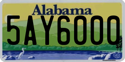 AL license plate 5AY6000