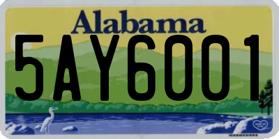 AL license plate 5AY6001