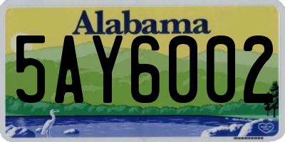 AL license plate 5AY6002
