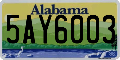 AL license plate 5AY6003