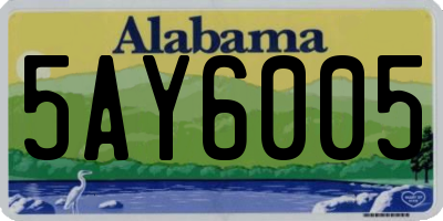 AL license plate 5AY6005