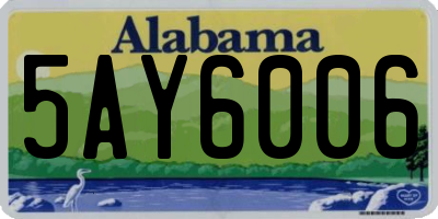 AL license plate 5AY6006