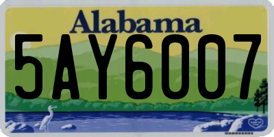 AL license plate 5AY6007