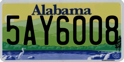 AL license plate 5AY6008