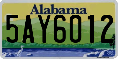 AL license plate 5AY6012