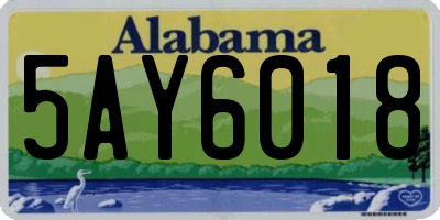 AL license plate 5AY6018