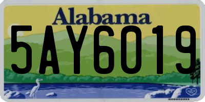 AL license plate 5AY6019