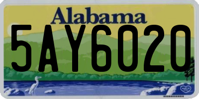 AL license plate 5AY6020