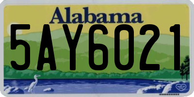 AL license plate 5AY6021
