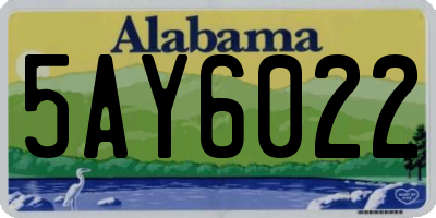 AL license plate 5AY6022