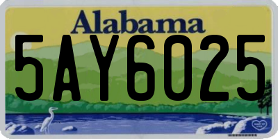 AL license plate 5AY6025