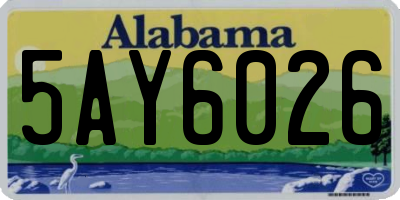 AL license plate 5AY6026