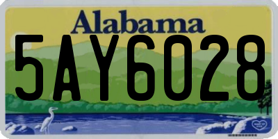 AL license plate 5AY6028