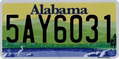 AL license plate 5AY6031
