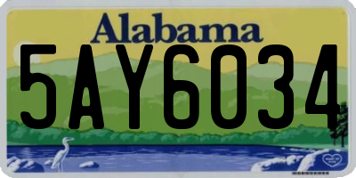 AL license plate 5AY6034