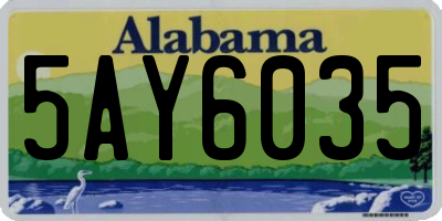 AL license plate 5AY6035